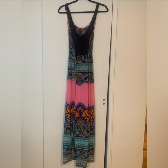 Sage Bohemian Floral Maxi Dress Small EUC - Picture 2 of 4